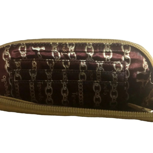 TIGNANELLO Women's Tan Genuine Pebble Leather Multi Pockets Handbag Crossbody - Picture 5 of 10